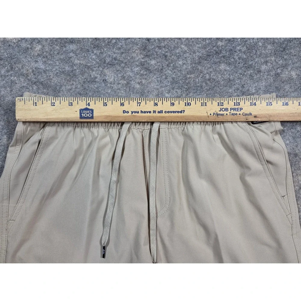 Quiksilver Amphibian Shorts Mens Medium Tan Khaki Hybrid Boardshorts Stretch 7in